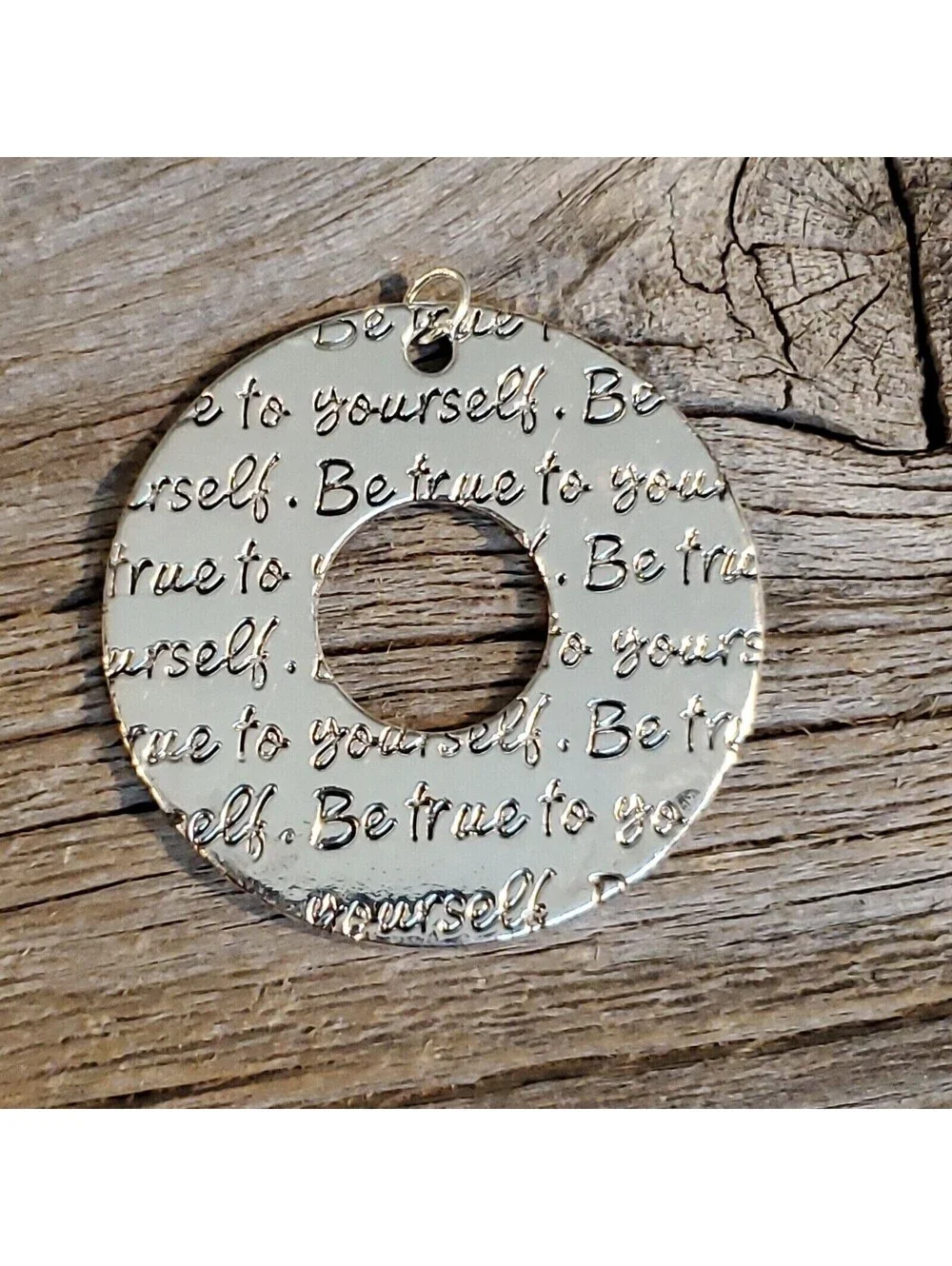 Be True To Yourself Positive Affirmation Silver Pewter Pendant